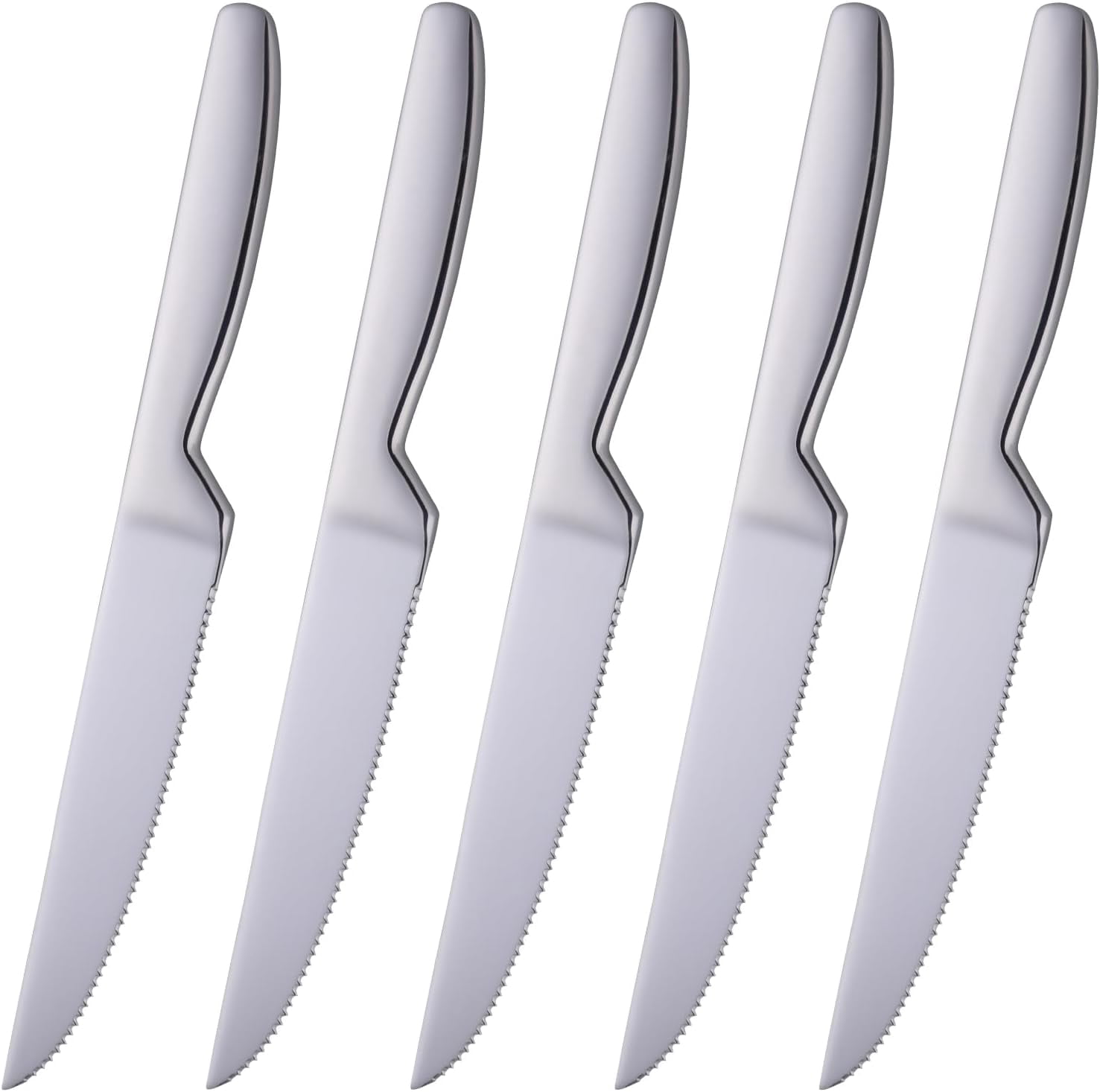 HYKE Steak Knife Set, 5 Piece Serrated Heavy Duty Stainless Steel Table ...