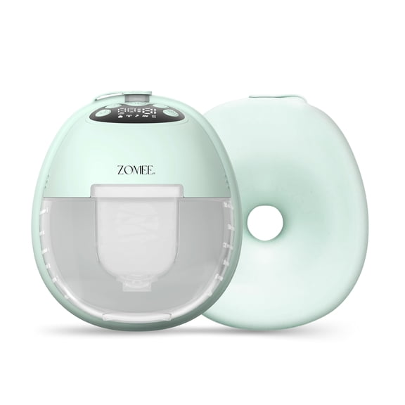 Zomee Mothers Nature W1 Wearable Breast Pump, Hands-Free & Hospital-Grade, 12 Suction Levels, 4 Modes, Warming Technology, Mimics Babys Rhythm, Quiet Portable Design, BPA-Free, 2-Year Warranty