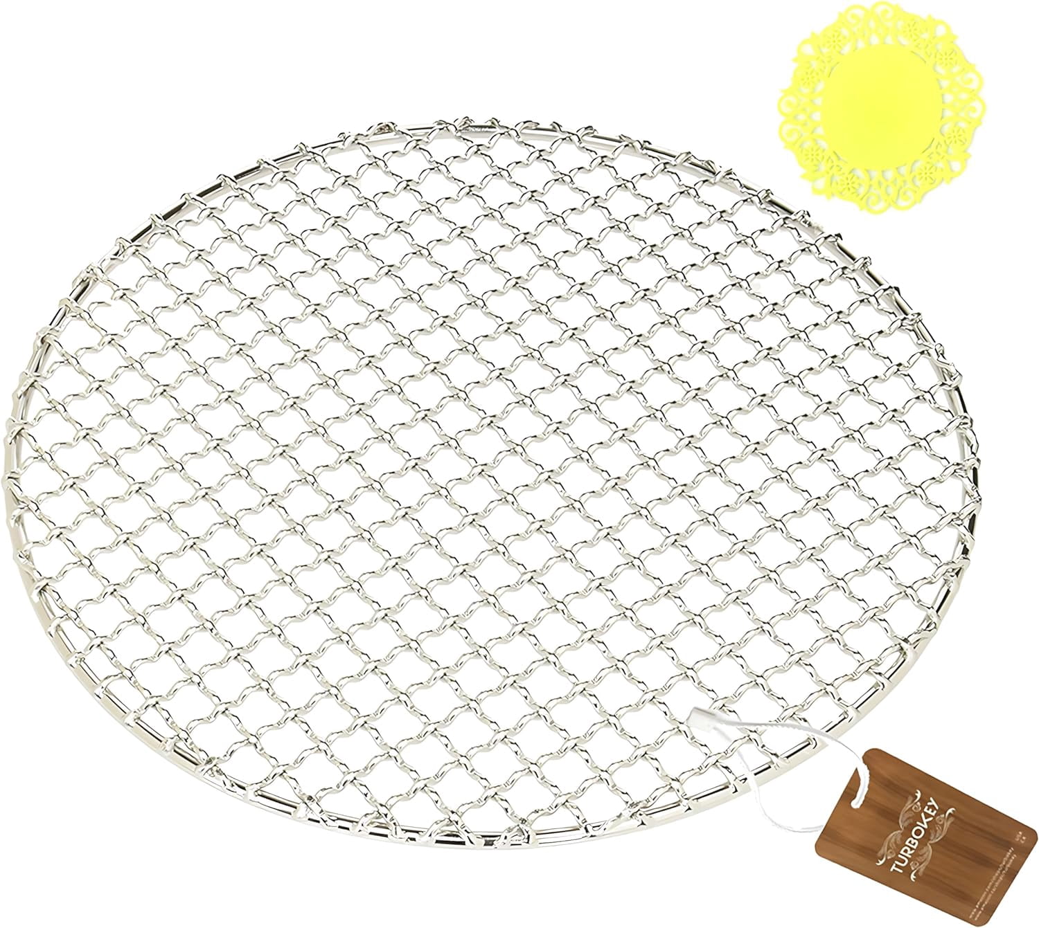 Turbokey Stainless Steel Round Baking Rack - 9.8 Inch Diameter, For Oven, Air Fryer, Grill & Cooling