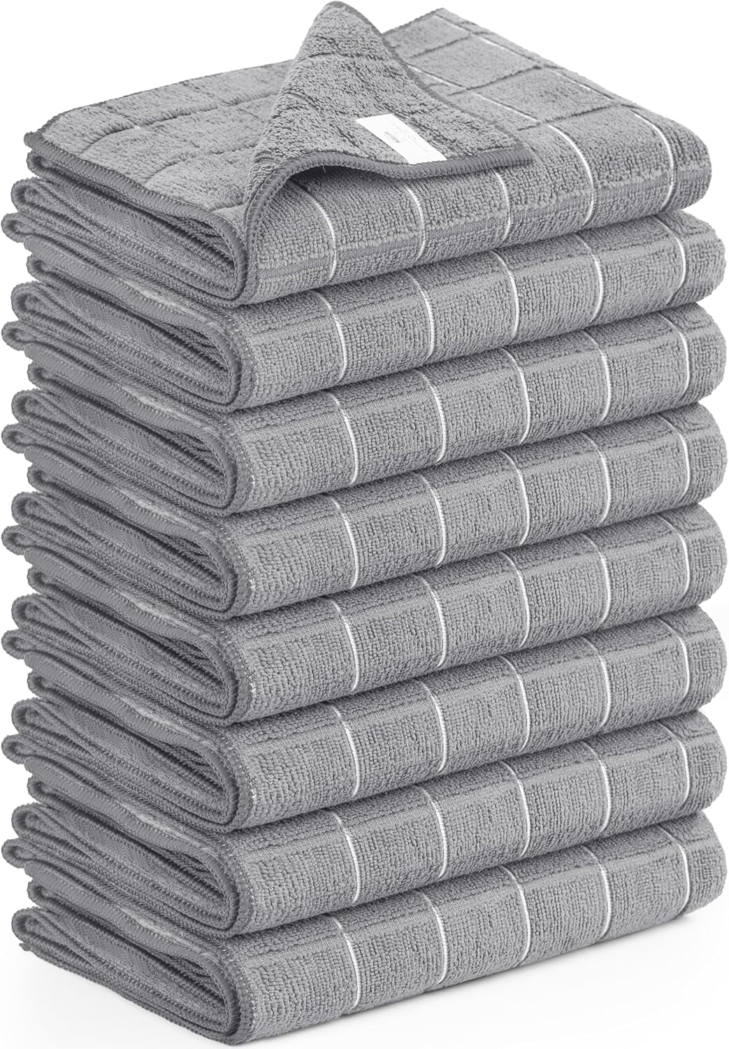 HYKE - ber Cleaning Cloth Grey - 8 Pcs (12x12 Inch), Cleaning Rags for Houseeping, Lint Free Reusable Cleaning Cloths for House Washable- en Towels - Car Washing Cloth