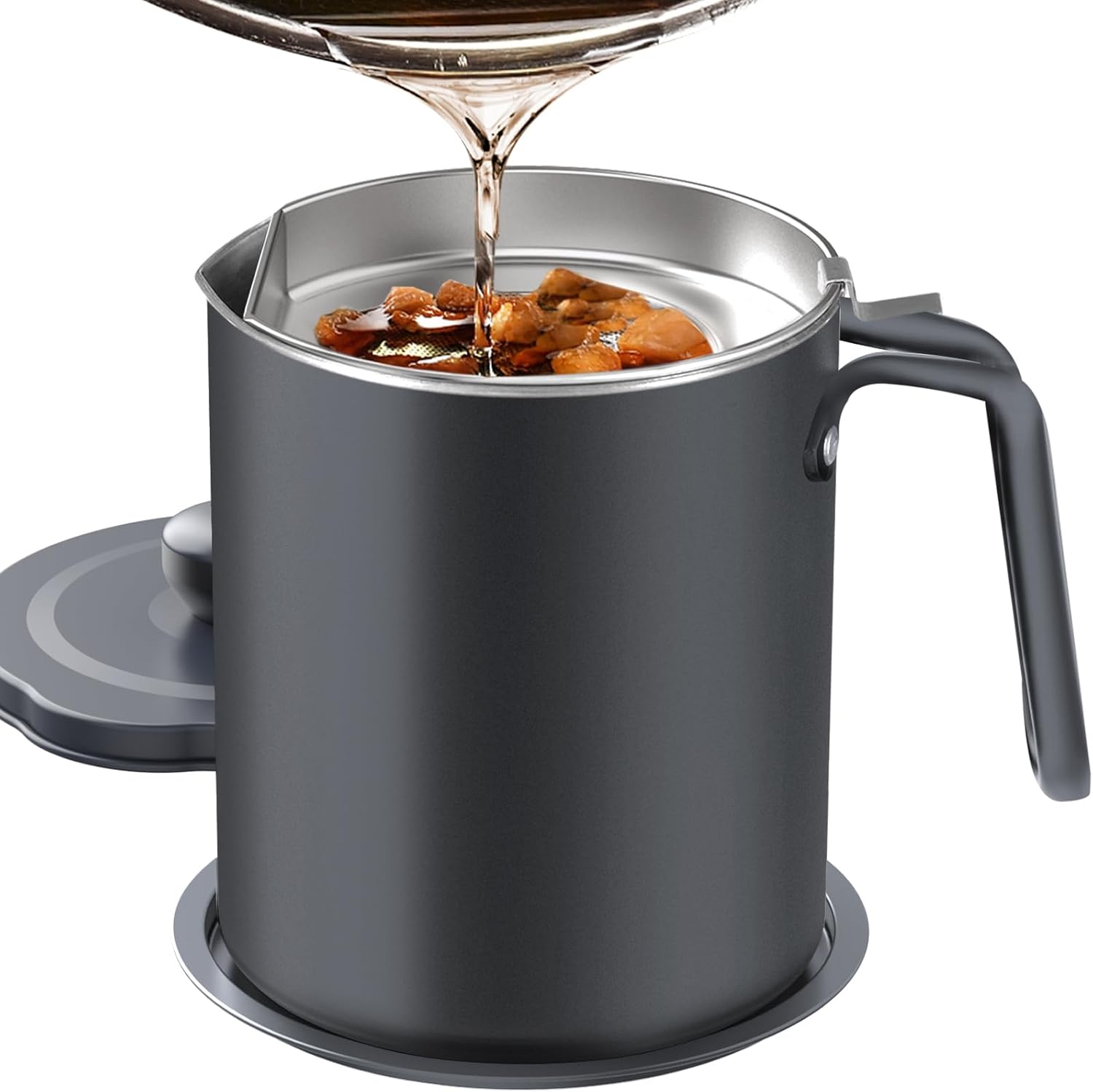 HYKE hee Grease Container Stainless Steel Bacon Grease Saver with ne ...