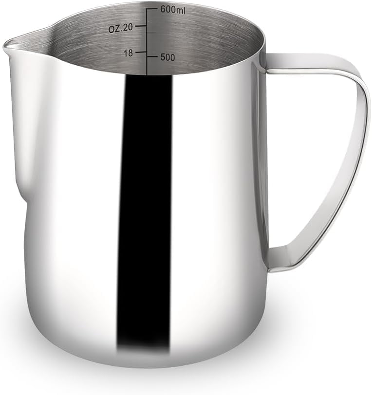 Stainless Steel Milk Frothing Pitcher - Espresso Steaming Cup For Latte Art, Cappuccino, Coffee, Round Spout (200ml) - View #8