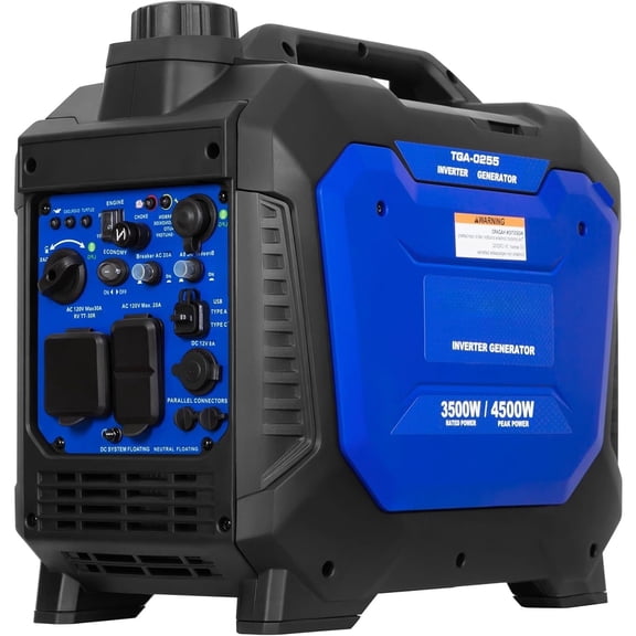 HYKOLITY 4500W Portable Dual Fuel Generator RV Outlet Quiet Inverter CO Detect 120V AC 12V DC Dual USB Parallel Ready Outdoor Camping Home Backup