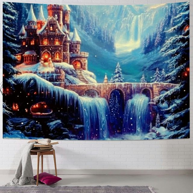 HYKY Blacklight Christmas Wall Tapestry Decor for Bedroom Aesthetic