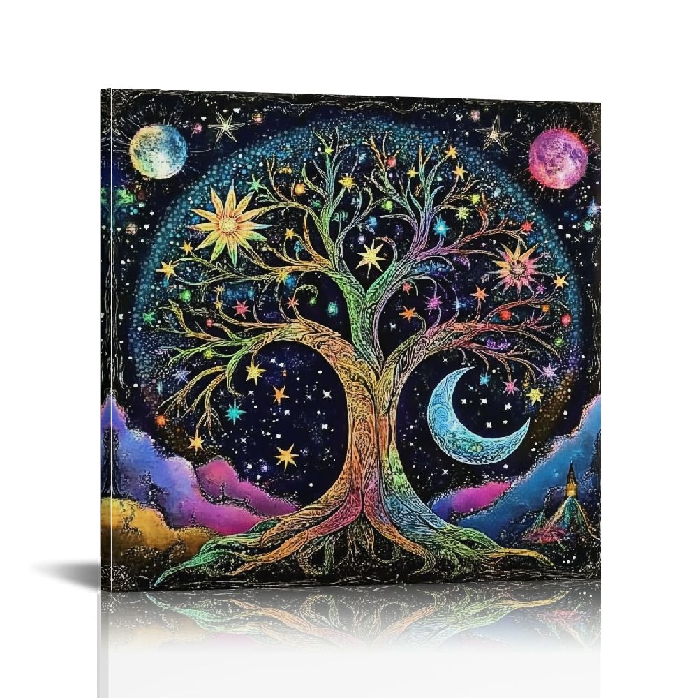 HYKY Moon Stars Canvas Prints Wall Art for Home Office Decor, High