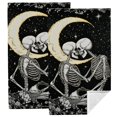 HYKY Skeleton Crescent Stars Towels 2Pack for Bathroom Kitchen Spa Gym