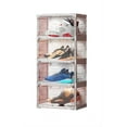 thumbnail image 1 of HYLA Shoe Box Basketball Shoe Storage Organizer, LED Transparent Plastic Stackable Side Drop Front Display Foldable Sneaker Containers Bins, 1 of 6