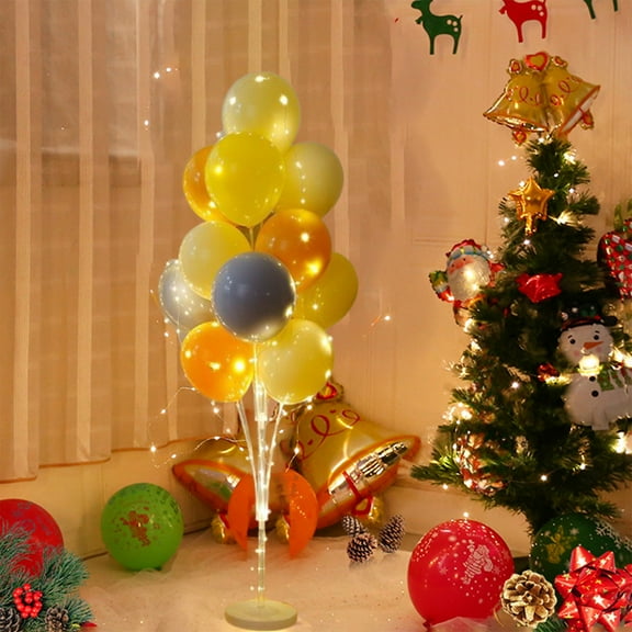 HYLLai 2-Set Christmas Inflatable Balloon Tree Kit with LED Lights – Reusable Party Decoration for Birthdays, Weddings & Holidays (A)