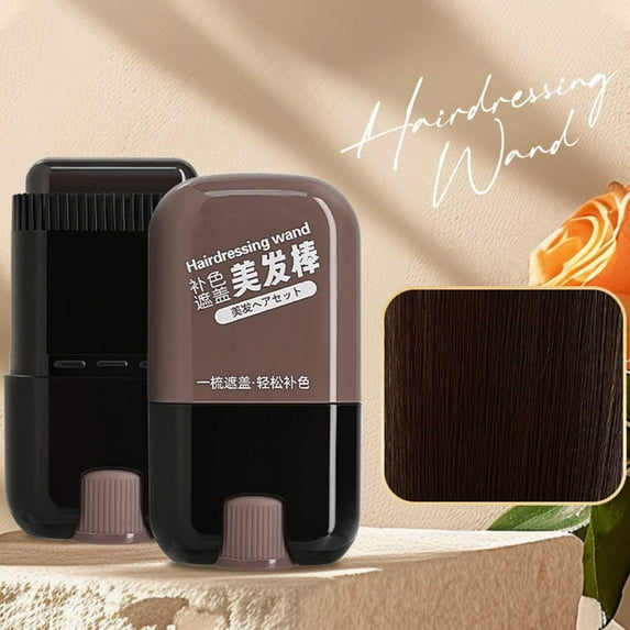 HYLLai 2-in-1 Hair Color Stick & Comb, Quick Root Touch-Up, Waterproof & Natural Formula, Travel-Friendly (B)