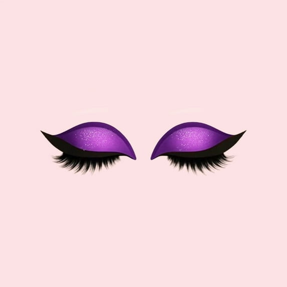 HYLLai 2-in-1 Lazy Eye Shadow & Eyelash Patch, Waterproof, Reusable & Effortless Eye Makeup Decals (Purple)
