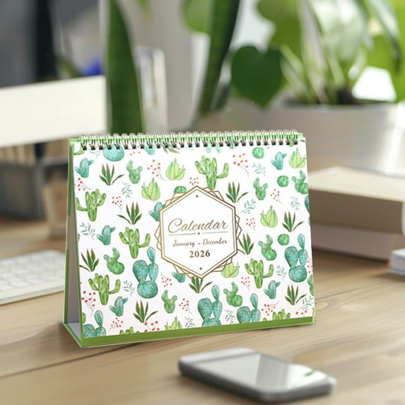 HYLLai 2026 Desk Calendar - 12 Months from Jan to Dec, Thick Paper with Monthly & Weekly Views for Office, Home, and Classroom (G)