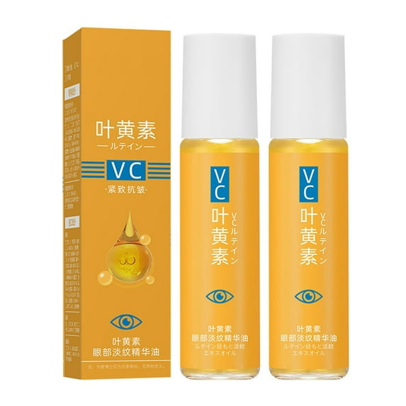 HYLLai 2PCS Lutein Eye Brightening Oil - Reduce Dark Circles & Fine Lines, 360掳 Massage Head for Fast Absorption, Morning/Night Use, 8ml