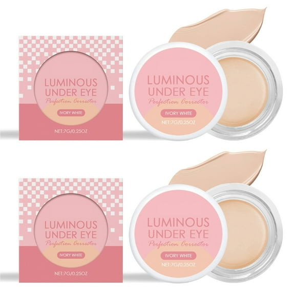HYLLai 2PCS Under Eye Brightening Cream - Hydrating Concealer for Dark Circles, Waterproof & Long-Lasting Coverage (IVORY WHITE)