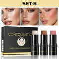 thumbnail image 1 of HYLLai 3-in-1 Contour Stick Set, Creamy Highlighter, Shadow & Blusher for Effortless Blending, travel-friendly (B), 1 of 4