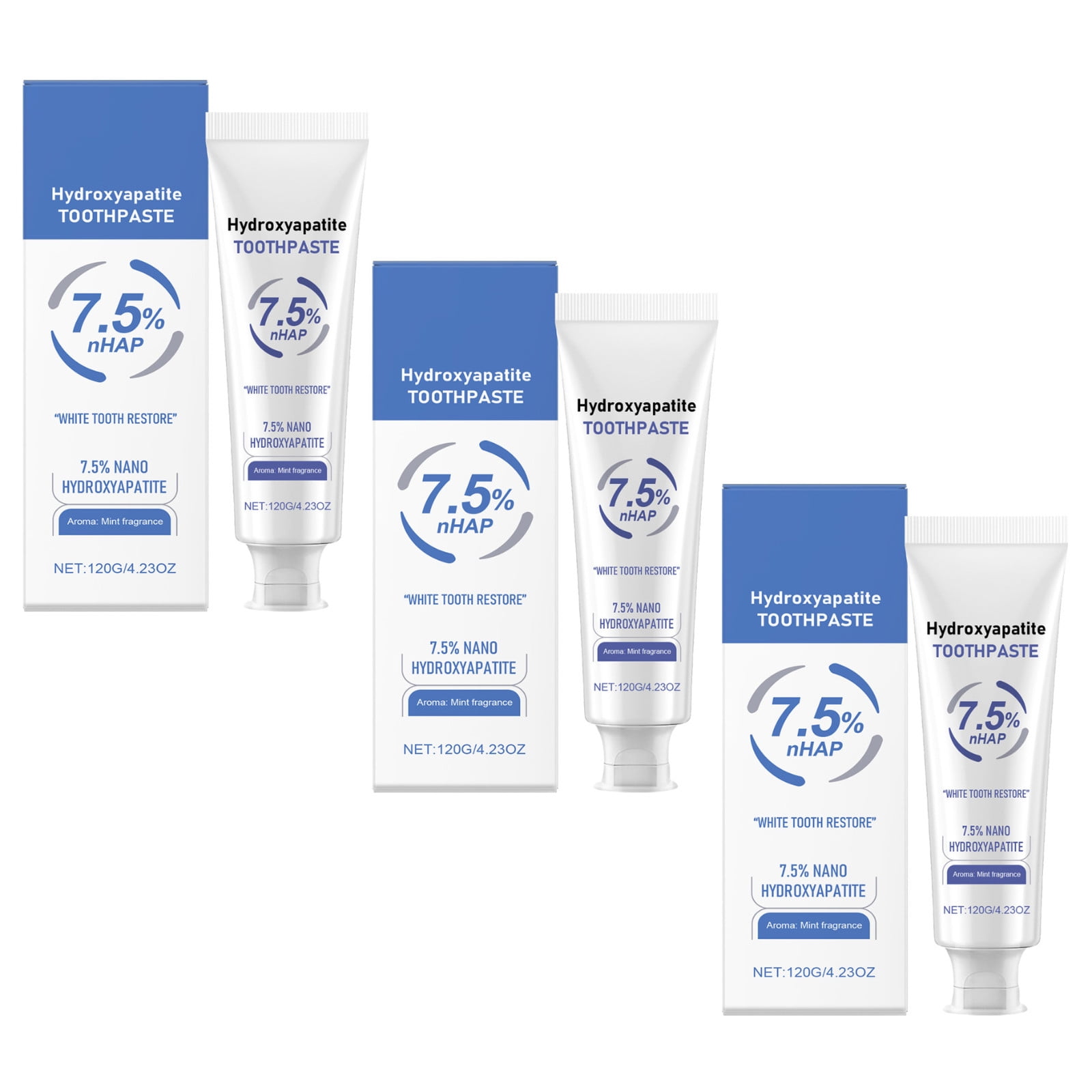 HYLLai 3PCS Hydroxyapatite Toothpaste - 120g Enamel Repair Formula for ...