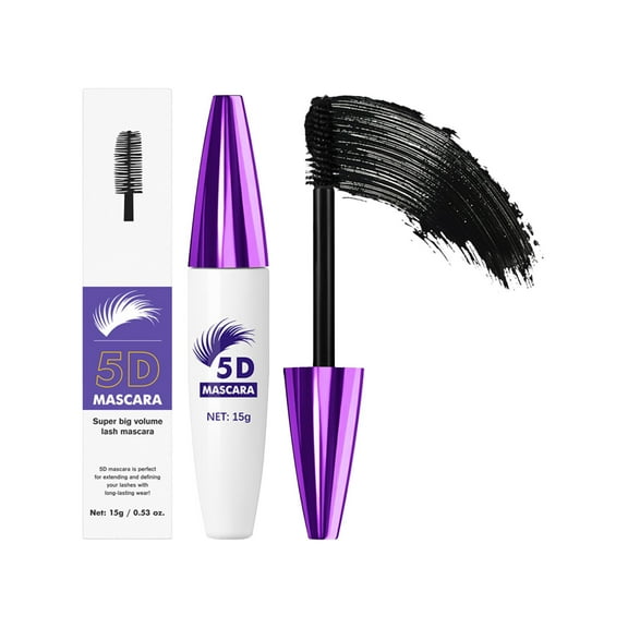 HYLLai 5D Fiber Mascara, Waterproof Volumizing & Lengthening for Clump-Free Lashes, 15g (Black)