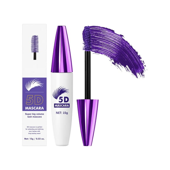 HYLLai 5D Fiber Mascara, Waterproof Volumizing & Lengthening for Clump-Free Lashes, 15g (Purple-A)