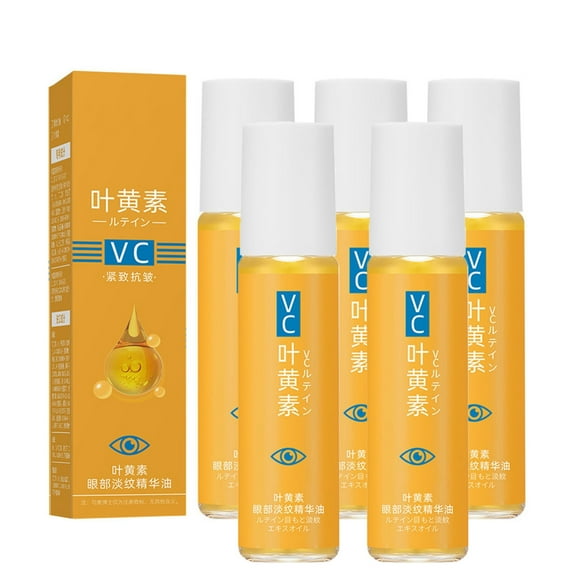 HYLLai 5PCS Lutein Eye Brightening Oil - Reduce Dark Circles & Fine Lines, 360掳 Massage Head for Fast Absorption, Morning/Night Use, 8ml