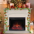 thumbnail image 1 of HYLLai 91-Inch Artificial Rose Vine Garland 2-Pack - Lifelike Fake Flower Decor for Wedding, Home Party, and Mantel, Orange, 1 of 7