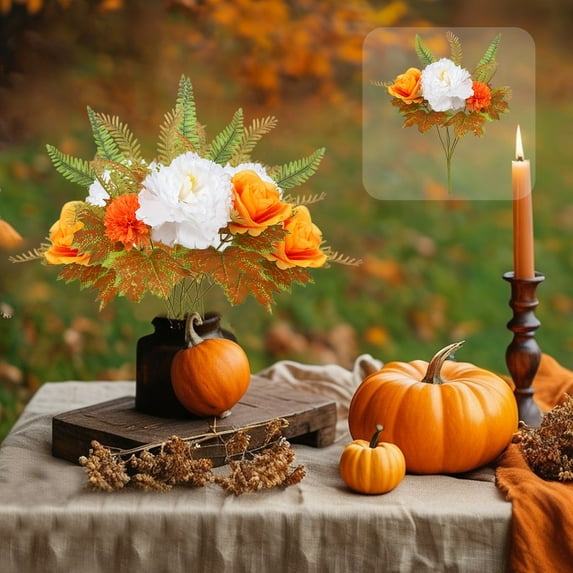 HYLLai Artificial Red Maple Leaf Stems, Realistic Fall Foliage for Indoor Garden, Home Decor, Wedding, Centerpiece, Plastic Botanical Arrangement (B)