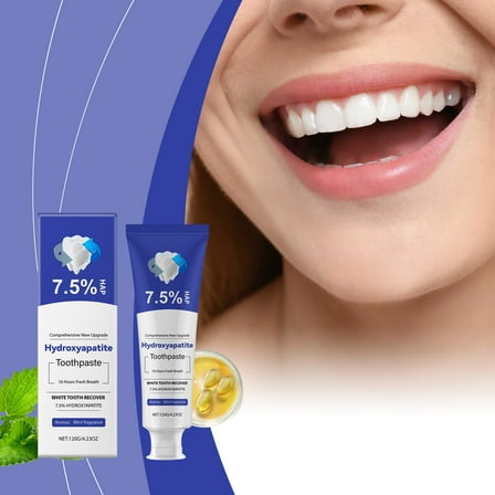 HYLLai Brightening Toothpaste with Hydroxyapatite for Teeth Repair & Stain Removal, Fresh Mint Flavor, Sensitive Teeth Safe, Natural Brightening Toothpaste, 120g