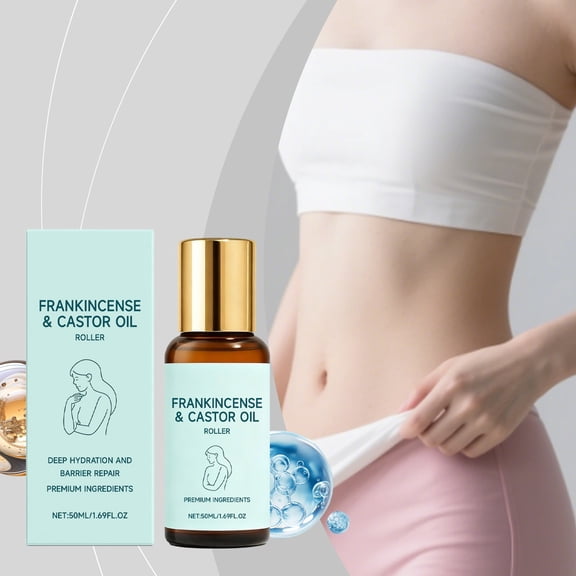 HYLLai Castor Oil & Frankincense Roll-On, Deeply Moisturizes, Soothes, and Repairs Dry Skin, 50ml