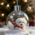 thumbnail image 1 of HYLLai Christmas Dog Snow Ornament – Glass Ball with Festive Puppy Figurine, Multiple Breeds for Pet Lovers (O), 1 of 6