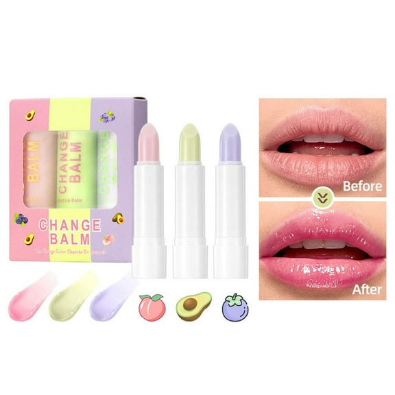 HYLLai Color-Adaptive Lip Balm Set - Hydrating, Anti-Chap, Lightens Lip Lines, Natural Tint for Daily Wear