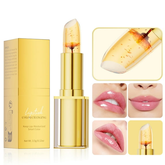 HYLLai Color-Changing Lipstick with Foil Gloss – pH-Adaptive, Hydrating Formula for Customized Sheer-to-Pigmented Shade (C)