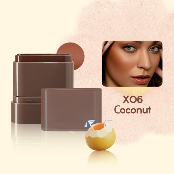 HYLLai Flat Tube Fruit Powder Blusher Stick 2 In 1 Mouth Red Lipstick Easy To Color High Gloss Cosmetic Rouge 10g