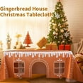thumbnail image 1 of HYLLai Gingerbread House Christmas Tablecloth with Play Cut-Outs, Waterproof Holiday Dining Cover for Interactive Party and Decor, 150*180cm, 1 of 5