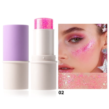 HYLLai Glitter Stick for Face & Body, Easy Apply, Long-Lasting Shine, Party & Stage Makeup (B)