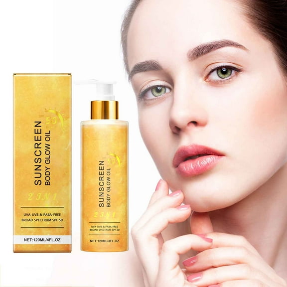 HYLLai Golden Shimmer Sunscreen Body Oil SPF 30 | Waterproof, Glowing, Moisturizing Lotion | 120ml