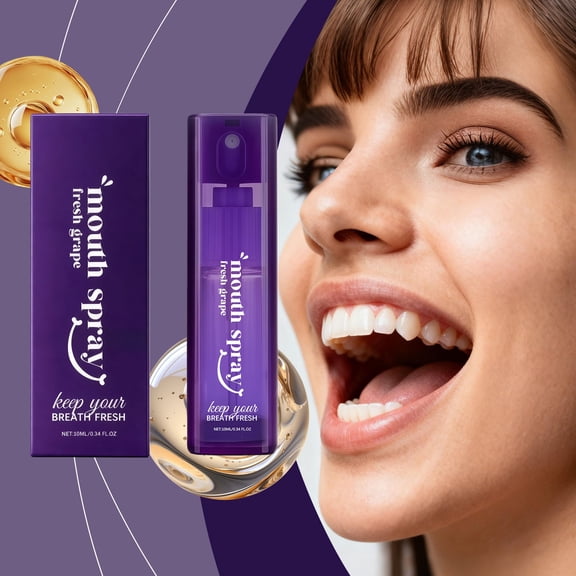 HYLLai Grape Refreshing Oral Spray, Instant Fresh Breath, Portable Mouth Freshener for On-the-Go Use, Long-Lasting Odor Control, 10ml