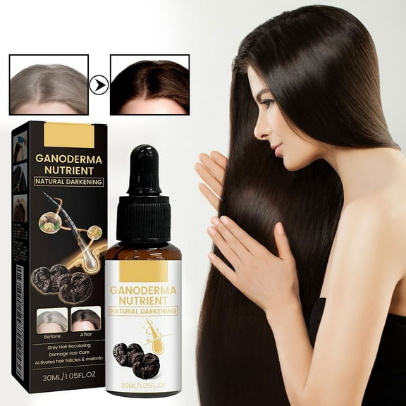 HYLLai Gray Hair Serum, Nourishing Oil to Reduce Frizz & Revitalize Hair Color, 30ml