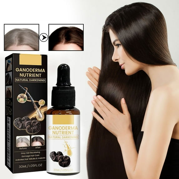 HYLLai Gray Hair Serum, Nourishing Oil to Reduce Frizz & Revitalize Hair Color, 30ml