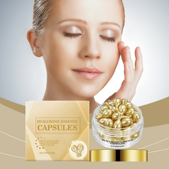 HYLLai Hyaluronic Acid Facial Serum Capsules, 30pcs for Hydration & Smoothing Fine Lines, Visible Firming Effect, 30ml