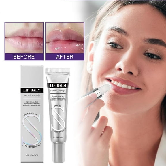 HYLLai Hyaluronic Acid Lip Mask - Overnight Hydration for Dry Lips, Plumping & Moisturizing, Improves Lip Lines, 15g