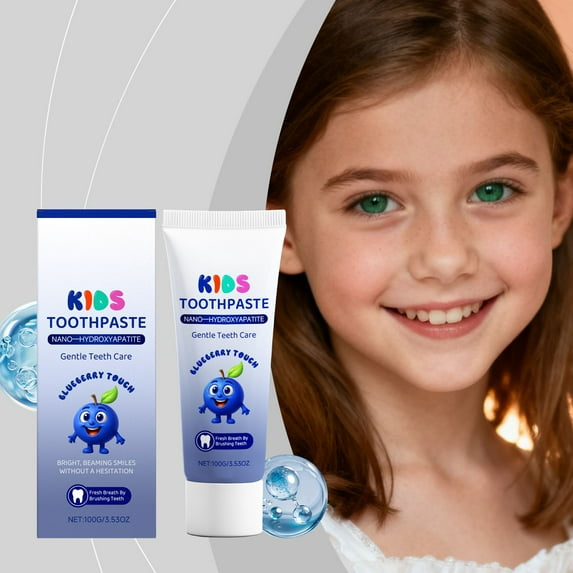 HYLLai Hydroxyapatite Toothpaste for Kids, Fluoride-Free & Remineralizing with Xylitol & Vitamins, 100g