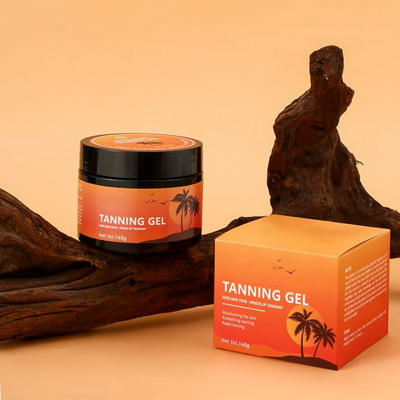 HYLLai Intensive Tanning Gel for Sunbeds & Outdoors - Natural Brown Tan Accelerator with Carrot Extract - Moisturizing & Waterproof for Long-Lasting Color - 140g"