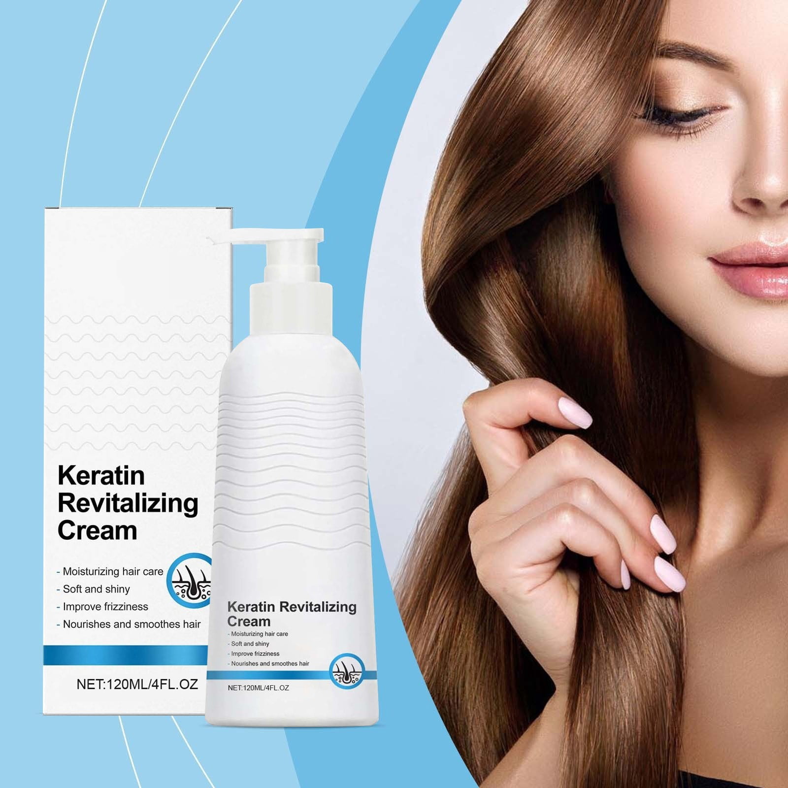 HYLLai Keratin Revitalizing Leave-In Cream – Intensive Repair for Frizzy, Damaged Hair, 120ml