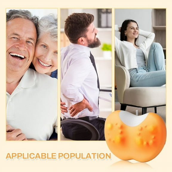 HYLLai Kneading Neck & Back Massager with Heat, USB Rechargeable Deep Tissue Massage Pillow for Shoulder Pain Relief, Home/Office Use (Yellow)