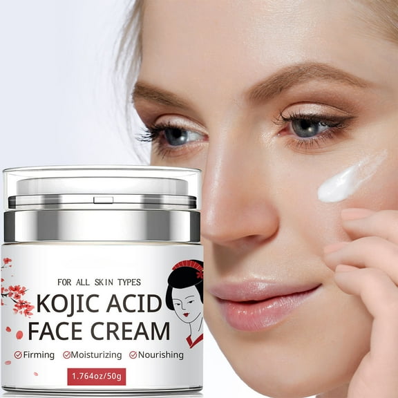 HYLLai Kojic Acid & Ginger Face Cream, Brightening Moisturizer for Dark Spots, Hydrating with Hyaluronic Acid & Shea Butter
