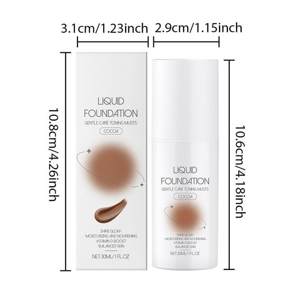 HYLLai Lightweight Liquid Foundation 30ml, Moisturizing & Brightening Makeup for Oily & Dry Skin, Long-lasting Coverage, Skin Care Foundation with Nourishing Ingredients (B)