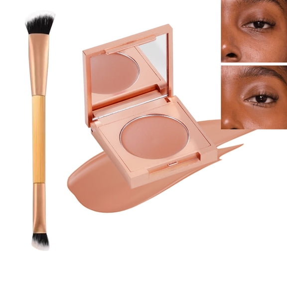 HYLLai Long-Lasting Waterproof Concealer, Covers Dark Circles, Freckles & Blemishes, All-Day Wear with Brush (G)