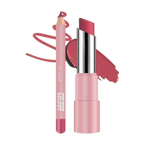 HYLLai Matte Lipstick & Lip Liner Set – 24HR Smudge-Proof, Moisturizing Color Duo for Smooth, Vibrant Lips (E)