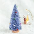 thumbnail image 1 of HYLLai Mini Christmas Tree Decor 9.8 Inch, Desktop Holiday Decoration with Wood Base, for Home Office Party Christmas Decorations, Blue, 1 of 8