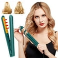 thumbnail image 1 of HYLLai Mini Curling Iron for Hair, Wireless Portable Travel Hair Styler with Ceramic Heating Technology, Dual Voltage for Dorm & Home Use, Creates Straight & Curly Styles (Green), 1 of 7