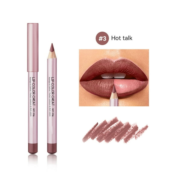 HYLLai Mini Wooden Lip Liner, Retractable, Waterproof, Nude Shades, Infused with Shea Butter & Vitamin E, Travel-Size, Precision Tip, Smudge-Proof, Vegan, Cruelty-Free (C)