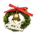 thumbnail image 1 of HYLLai Miniature Dollhouse Christmas Wreath with Bell and Red Bow, Small Fake Wreath for Holiday Scene Decor, Christmas Village or Diorama Displays, Silver, 1 of 4
